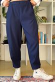 Bengaline Carrot Leg Trouser Navy
